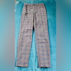 American Eagle Outfitters Super Stretch Plaid Chinos - Gray and Tan EUC Size 00
